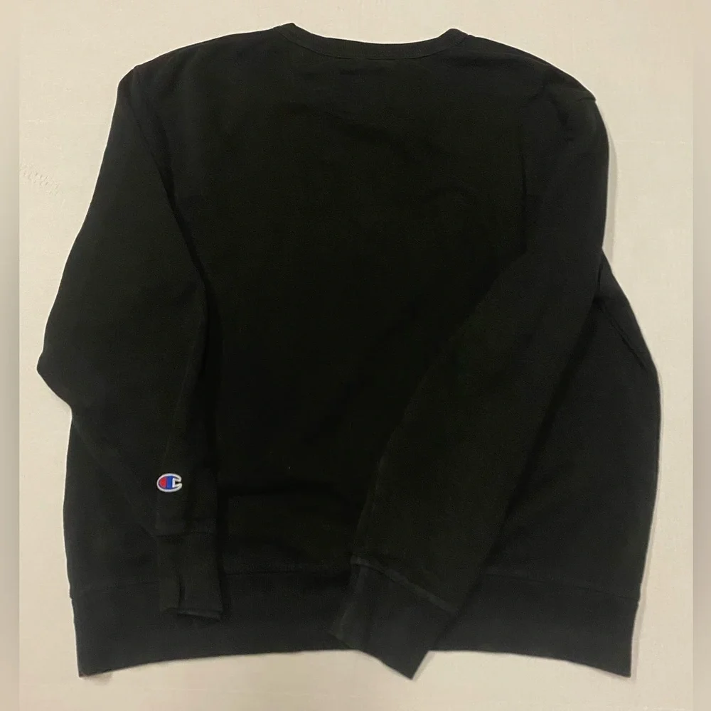 Champion Men's Black Crewneck Oversized Sweatshirt Size Large